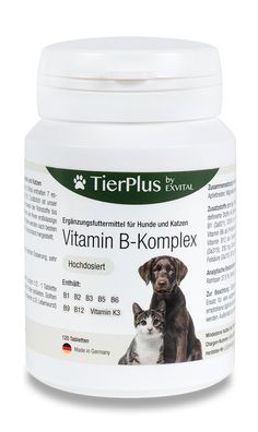Vitamin B Komplex für Hunde & Katzen Vitamin B1, B2, B3, B5, B6, B9, B12, K3 EXVital