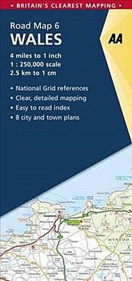 AA Road Map Britain Wales: National grid references, Clear, detailed mappin ...