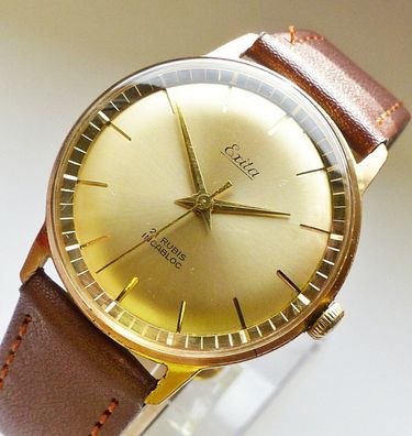 Schöne und seltene EXITA 21 Jewels Herren Vintage Armbanduhr 60er Jahre