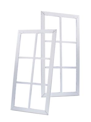 2er Set Deko Fensterrahmen 60 cm - shabby weiß - Holz Wand Bilder Rahmen gestalten