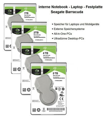 interne Festplatte Seagate BarraCuda 1TB 2TB 4TB 5TB 6,4cm 2,5 Zoll SATA3 128MB