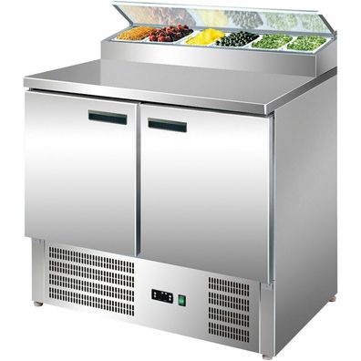Kühltisch mit Kühlaufsatz Saladette 900x700x1006mm 0,155kw Salatbar Kühltisch