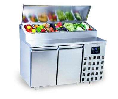 Gastro Kühltisch Kühltheke Saladette 7x1/3GN, 2 Türen 1400x700x1090mm NEU