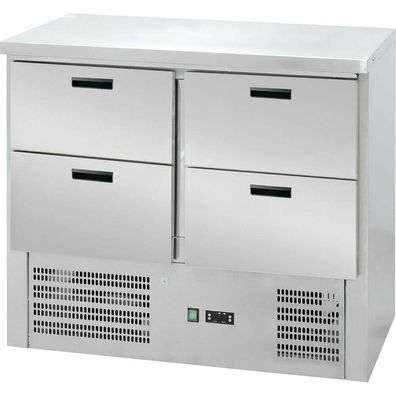 Kühltisch 4 Schubladen 130l netto 900x700x880mm 821kwh/ Jahr Kühltisch Edelstahl
