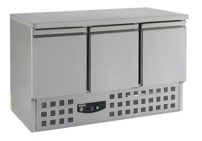 Gastro Kühltisch Kühltheke Kühlung, 3 Türen, 1365x700x875mm NEU