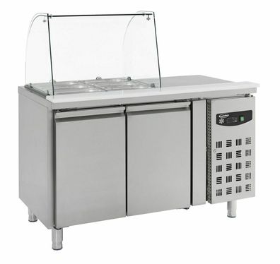 Gastro Kühltisch Kühltheke Kühlung 2x 1/1GN PAN, 2 Türen, 1360x700x1365mm NEU