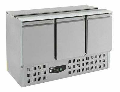 Gastro Kühltisch Kühltheke Saladette 3x1/1&4x1/1 GN, 3 Türen 1370x700x870mm NEU
