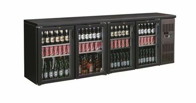 Gastro Barkühler Bar-Kühlschrank Kühlschrank 4 Glastüren 698 L 2542x535x860mm