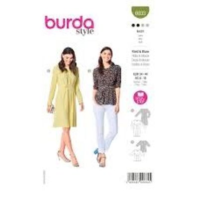 burda style Papierschnittmuster Midikleid und Bluse mit Knöpfen #6033