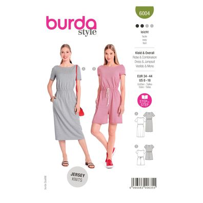 burda style Papierschnittmuster Sommerliches Kleid und Overall #6004