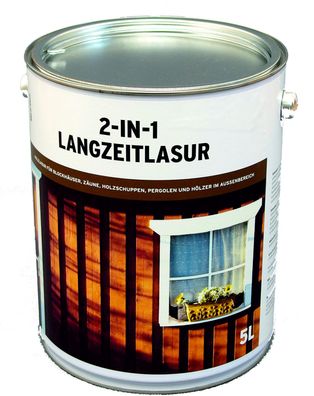 Sinus Langzeit-Lasur 2in1 Holzlasuer Holzschutz für Außen 5 Liter in 6 Farbtönen