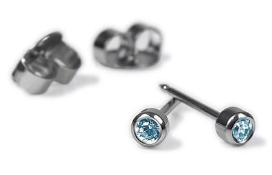 STUDEX Erstohrstecker Stecker Ø 4mm Edelstahl mit Steinimitation Blau