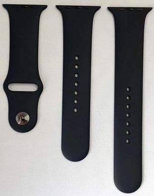 Original Apple Watch (38/40mm) Sportarmband 1x S/ M und 1x M/ L in schwarz - Bulk