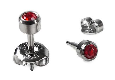 STUDEX Erstohrstecker Stecker Ø 4mm Edelstahl Rot 100 % Steril 23712