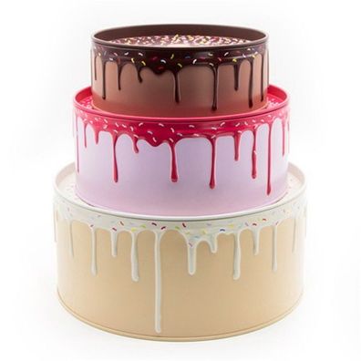 Suck UK Cake Tins Keksdosen 3er Set Blech Torte Kuchen Metall Aufbewahrung