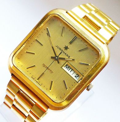 Schöne seltene Junghans Day-date ungetragene Herren Vintage Armbanduhr 80erJahre