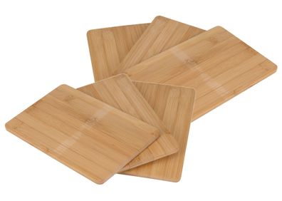 Bambus Schneide Brettchen - 6er Set / je 20 x 14 cm - Holz Küchen Frühstücks Brett