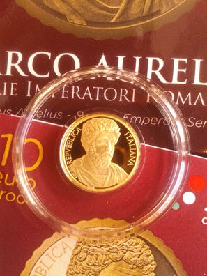Original 10 euro 2020 PP Italien Kaiser Marcus Aurelius Serie römische Kaiser 3g Gold