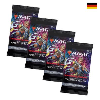 MTG Magic the Gathering - Adventures in the Forgotten Realms - 4 Set Booster - ...