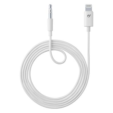 Cellularline Lightning Aux Musik Kabel für Apple iPhone 1m Klinkenstecker Audio