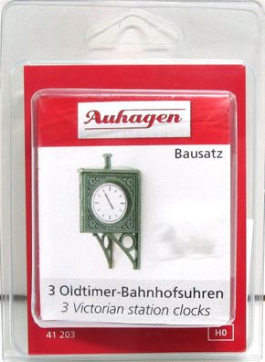 Auhagen H0 41203 Bausatz 3 Oldtimer Bahnhofsuhren - OVP NEU