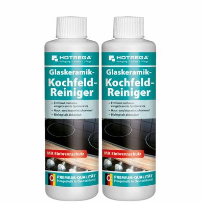 Hotrega Glaskeramik Kochfeld Reiniger Glaskeramikreiniger Herdreiniger 2x250ml