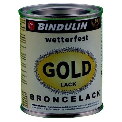 Bindulin Goldlack 125 ml Gebinde Lack auf Acrylatbasis metallisch glänzend