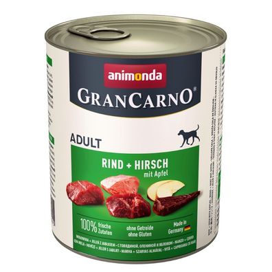 animonda ¦ Gran Carno Adult - Rind + Hirsch mit Apfel - 6 x 800 g¦ nasses Hundef...