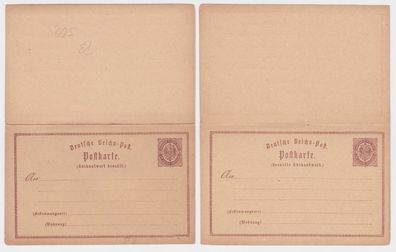 97464 DR Ganzsachen Postkarte Plattenfehler P3F Rückantwort bezahlt um 1874