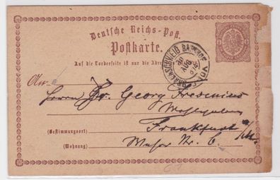 97345 DR Ganzsachen Postkarte Plattenfehler P1/ C1 Braunschweig - Frankfurt 1874