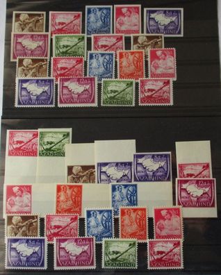 142457 Nationales Indien 37 Briefmarken Azad Hind 1943 postfrisch