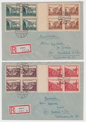 2 seltene SBZ R-Briefe mit Zusammendruck Thüringen 30.3.1946 (120507)