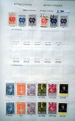 seltene Briefmarkensammlung Mittel Litauen Polnische Besetzung 1920/1921