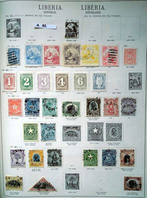 schöne hochwertige Briefmarkensammlung Liberia 1880 bis 1923