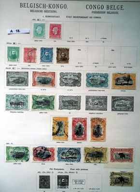 schöne hochwertige Briefmarkensammlung Belgisch Kongo 1866 bis 1926