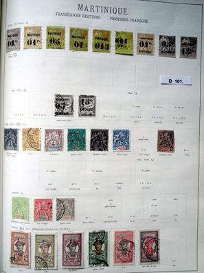 schöne hochwertige Briefmarkensammlung Martinique Französische Besitzung ab 1886