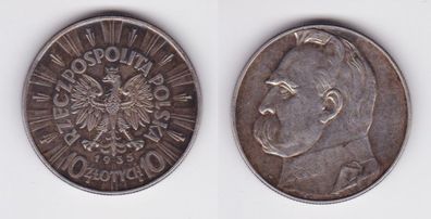10 Zloty Silber Münze Polen Josef Pilsudski 1935 (112570)
