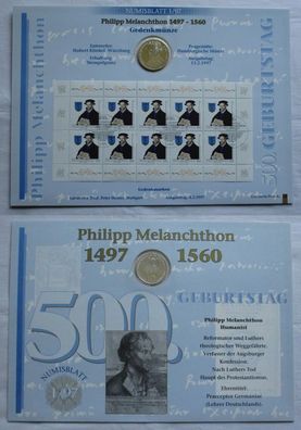 rares Numisblatt 1/97 1997 Melanchthon mit Plattenfehler Punkt über Auge(150148)