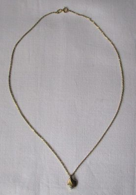 elegante 585er Gold Damen Halskette m. 333er Gold Anhänger Schmuckstein (155705)