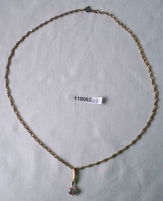 elegante Kette und Anhänger mit weißem Stein 333er Gold (118062)