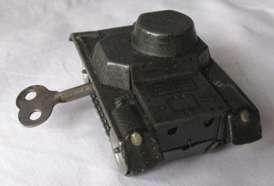 seltener Blechspielzeug Panzer Firma Gama mit Schlüsselaufzug um 1940 (126225)