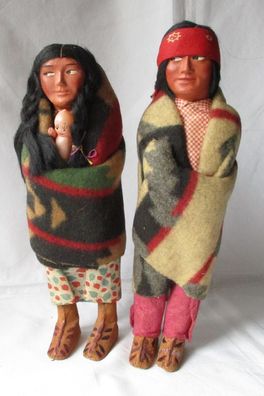 2 x "Bully Good" Skookum Indian Puppen Indianer um 1940 (124731)