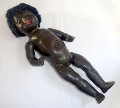 alte Masse Puppe K & W König und Wernicke schwarz dunkelhäutig 46 cm(DI0114)