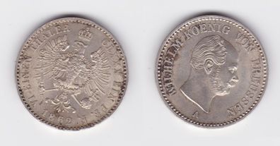1/6 Taler Silber Münze Preussen Wilhelm I. 1862 A vz/ Stgl. (150935)