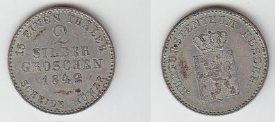 2 Silbergroschen Münze Hessen Kassel 1842 (MU5189)