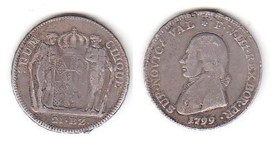 21 Batzen 1 Gulden Silber Münze Preussen Neuenburg 1799 (114531)
