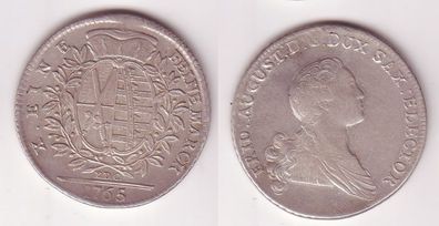 1 Taler Silber Münze Sachsen 1765 EDC (104859)