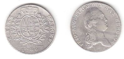 1 Taler Silber Münze Sachsen 1786 I.E.C.