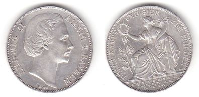 1 Siegestaler Silber Münze Bayern Ludwig II 1871