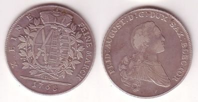 1 Taler Silber Muenze Sachsen 1768 EDC (105054)